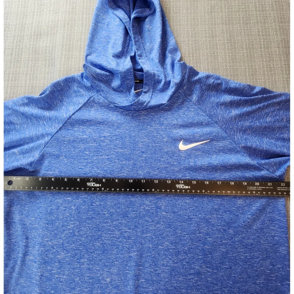 Nike Men Medium Swim Hoodie Blue UPF 40+ Rash Guard  Dri-FIT Beach Surf